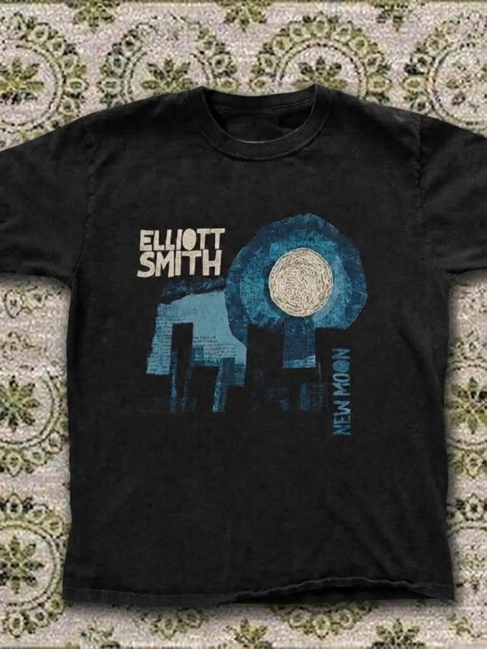 Gildan Elliott Smith New Moon Graphic Tee - Black & Blue